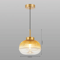 Ribbed Glass Hanging Light