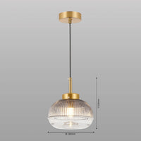 Ribbed Glass Hanging Light