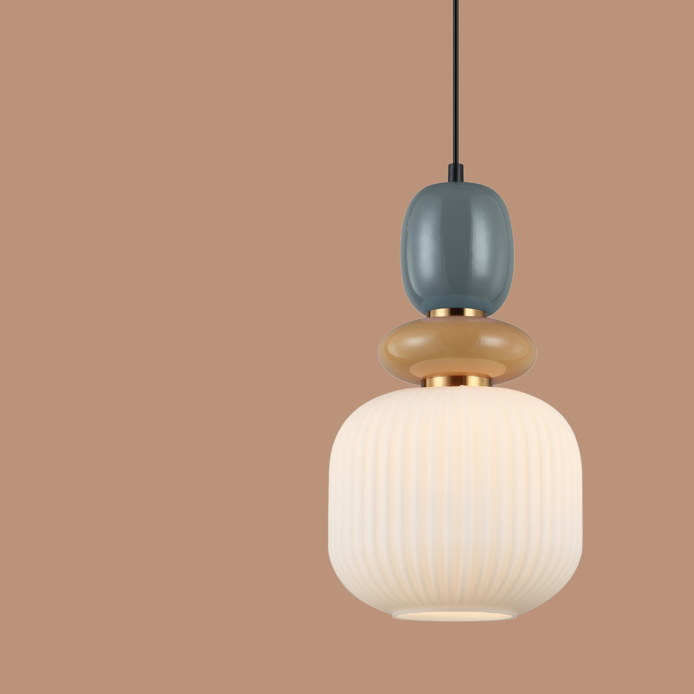 The "Loom" Ribbed Glass Pendant Light