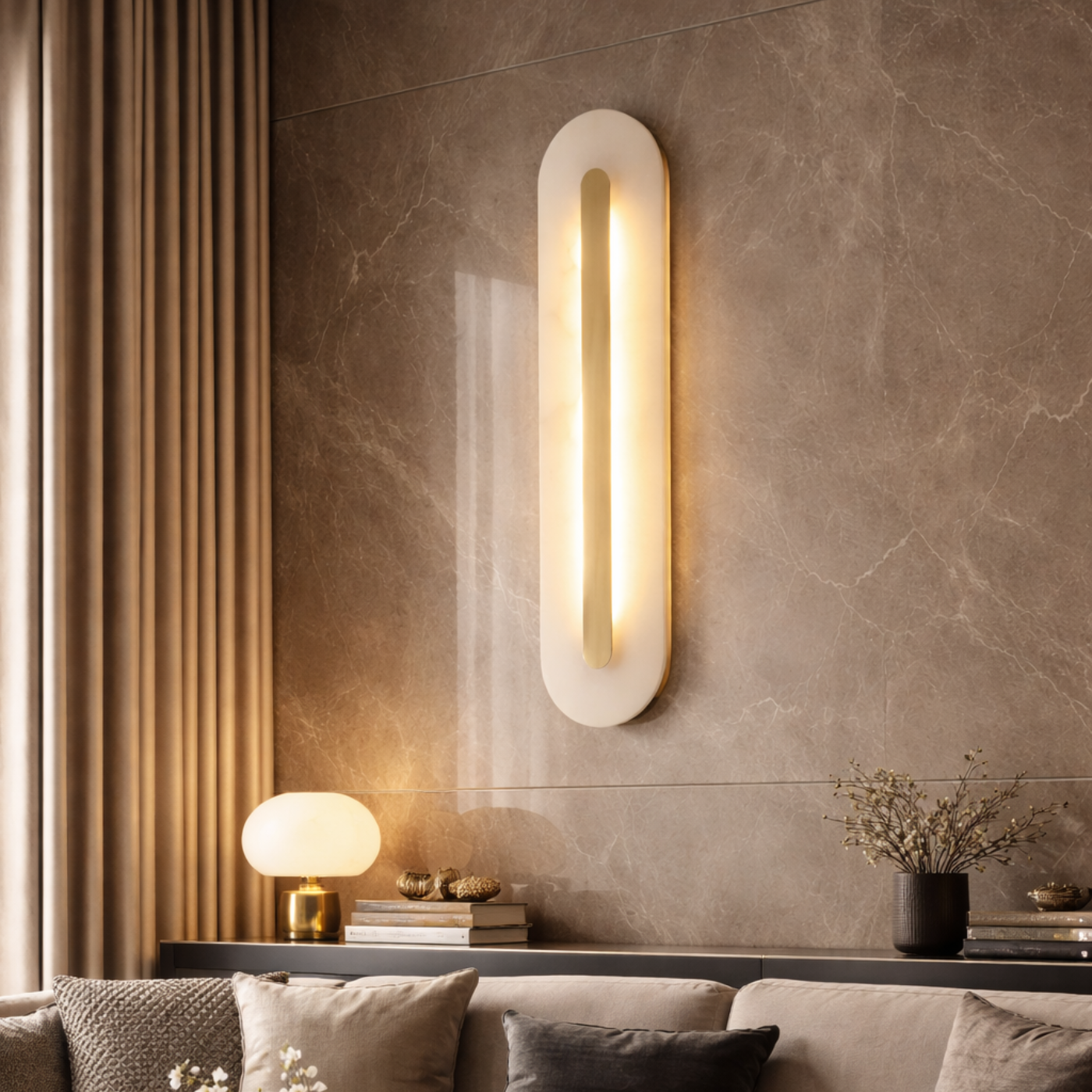 The Alabaster Pillar Wall Light