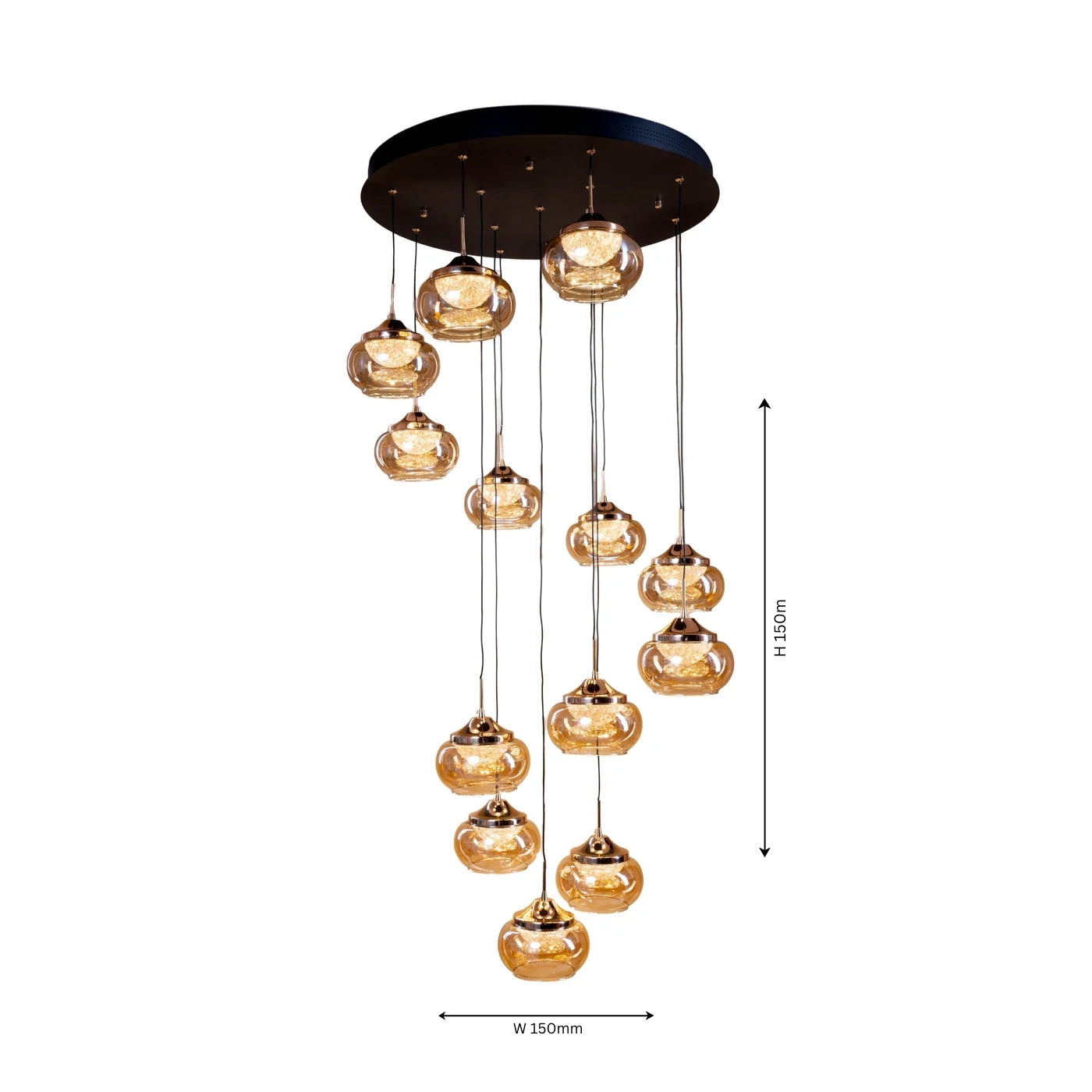 Smoked Ember Hanging Light - Teenbatti