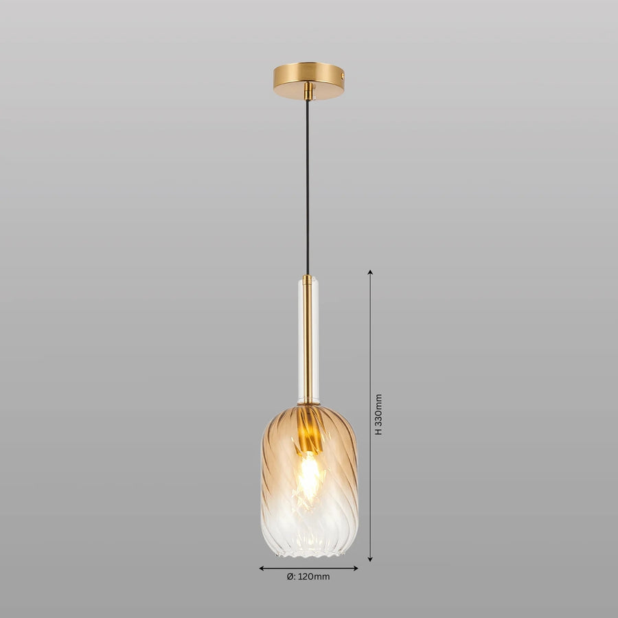 Spiral Glass Hanging Light