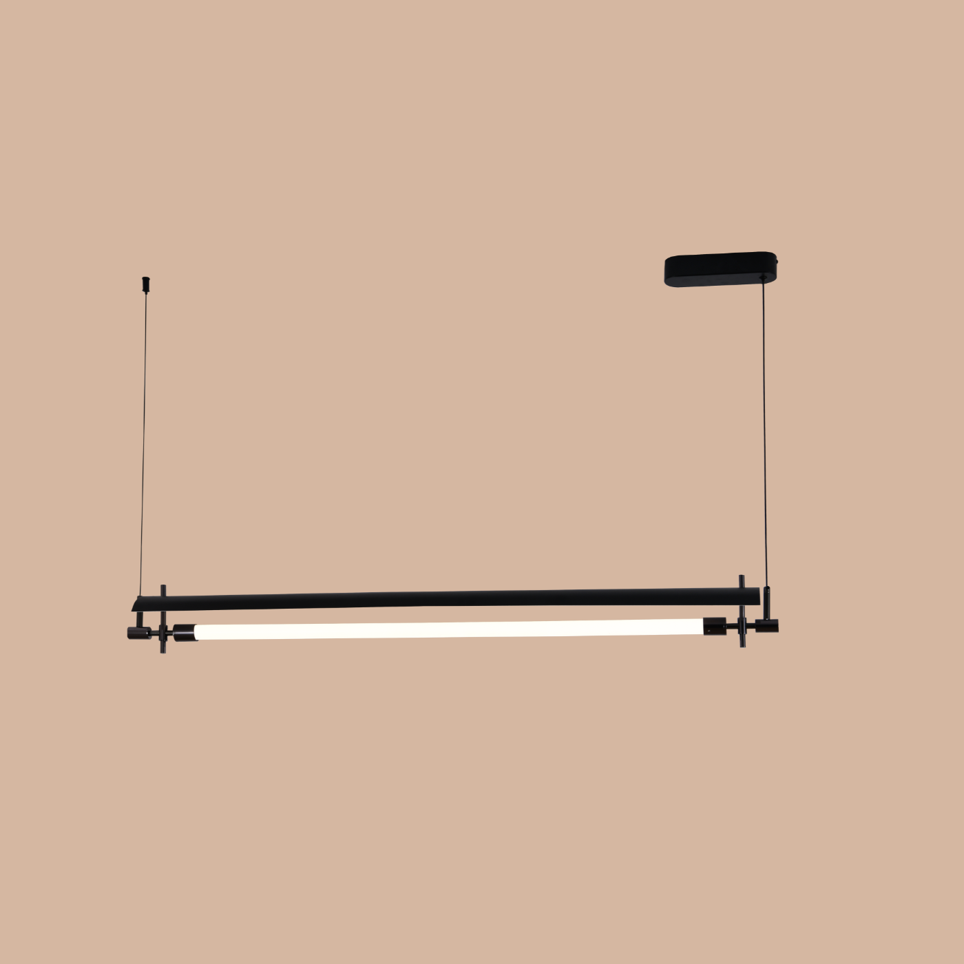 Obsidian Parallel Linear Pendant