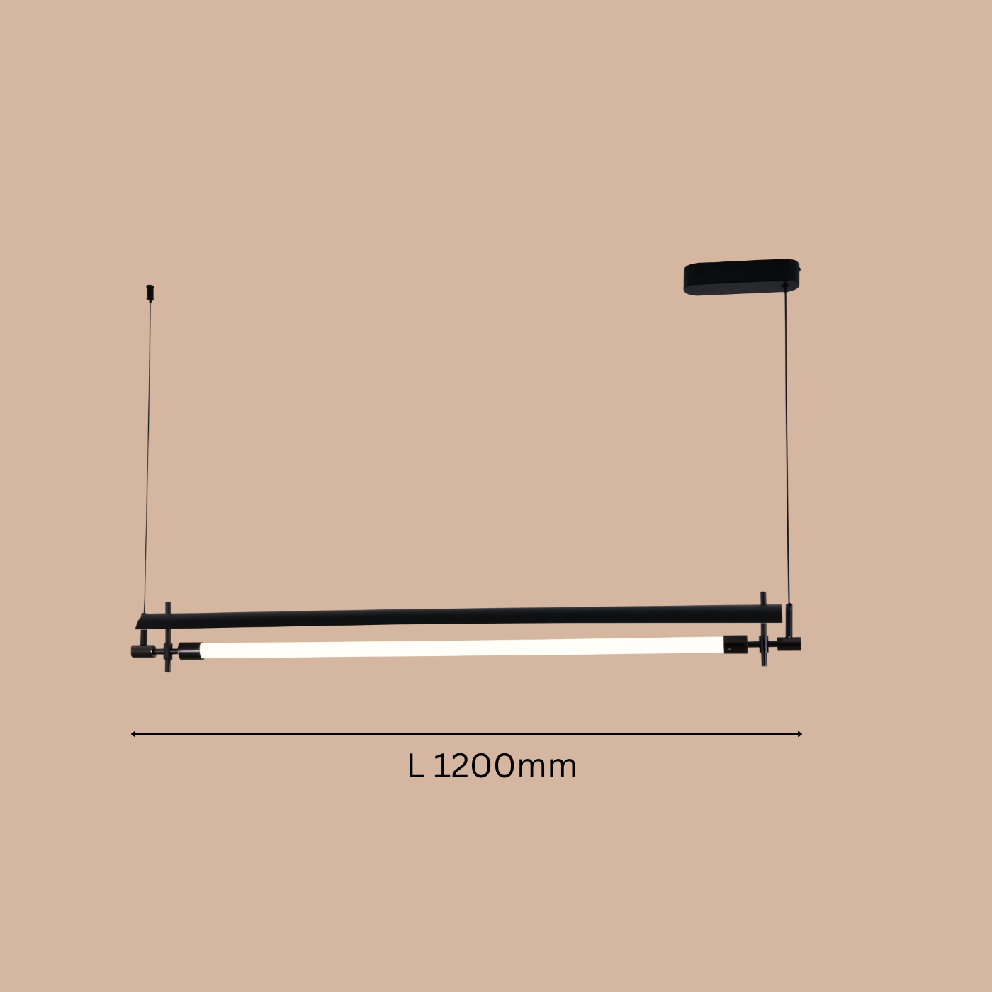 Obsidian Parallel Linear Pendant
