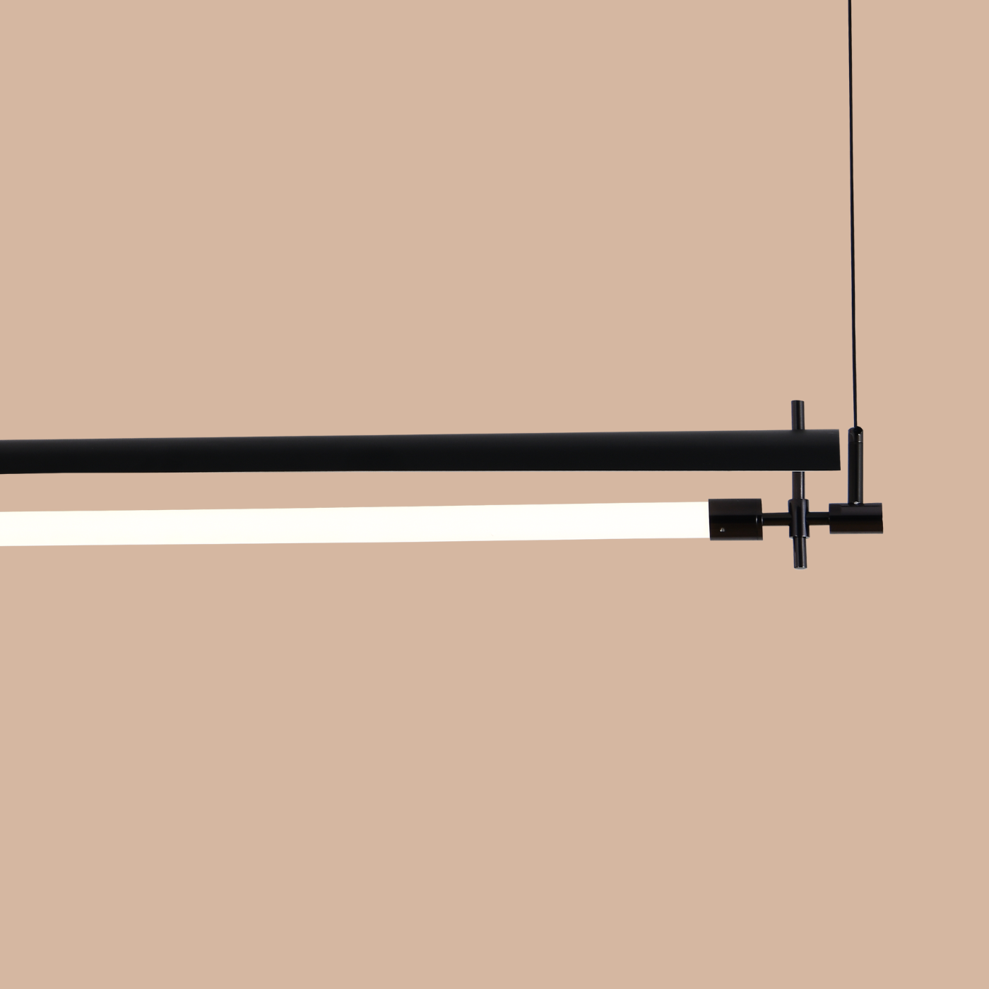 Obsidian Parallel Linear Pendant