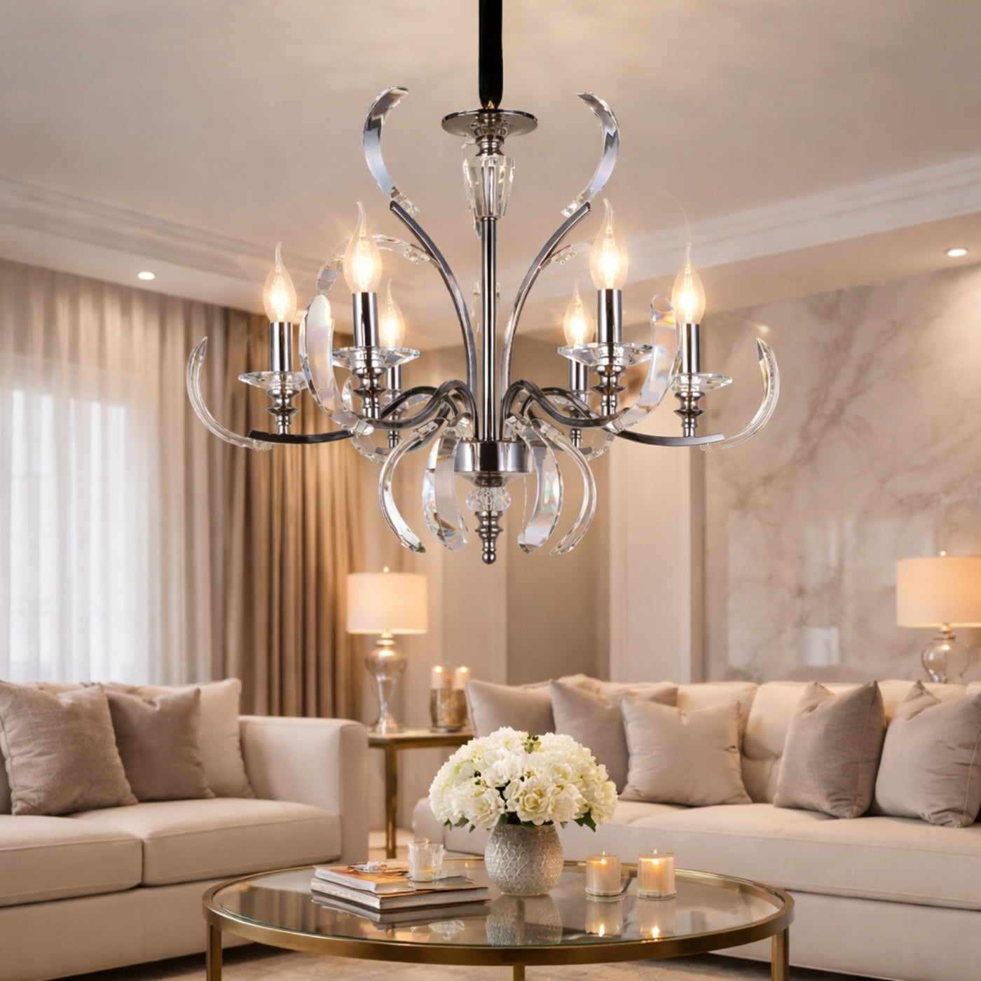Crystal Arc Chandelier