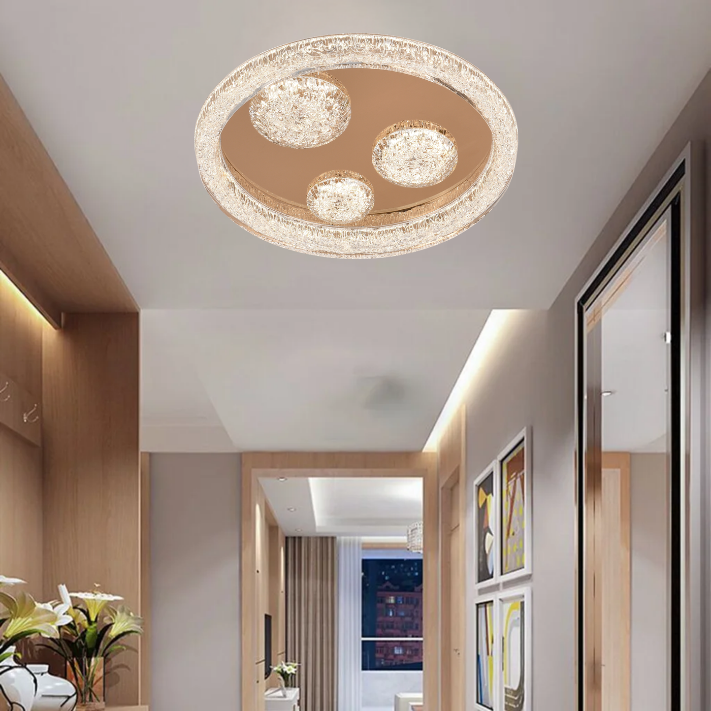 Icicle Bloom Round Ceiling Light - Teenbatti