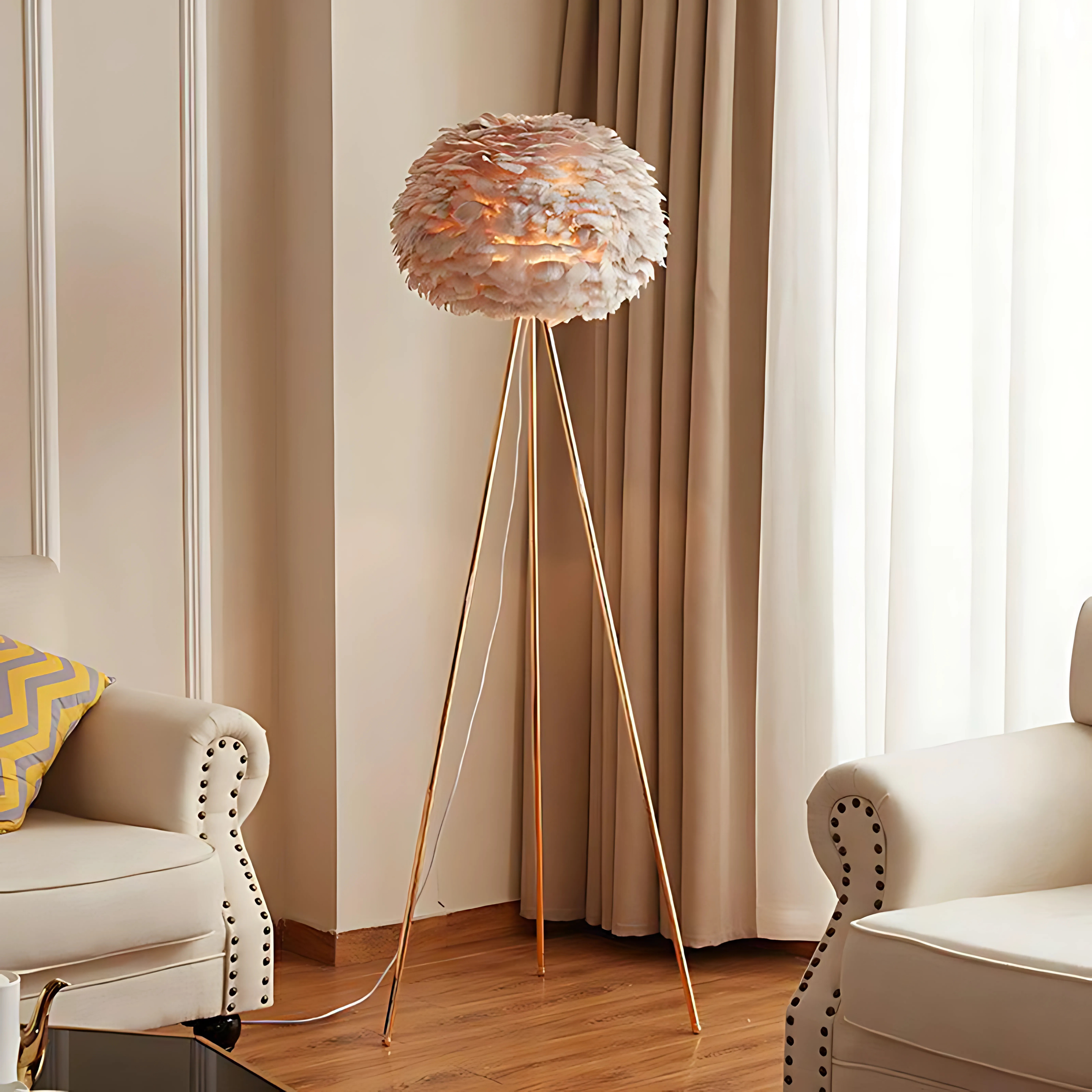 Featherlight Tripod Floor Lamp - Teenbatti