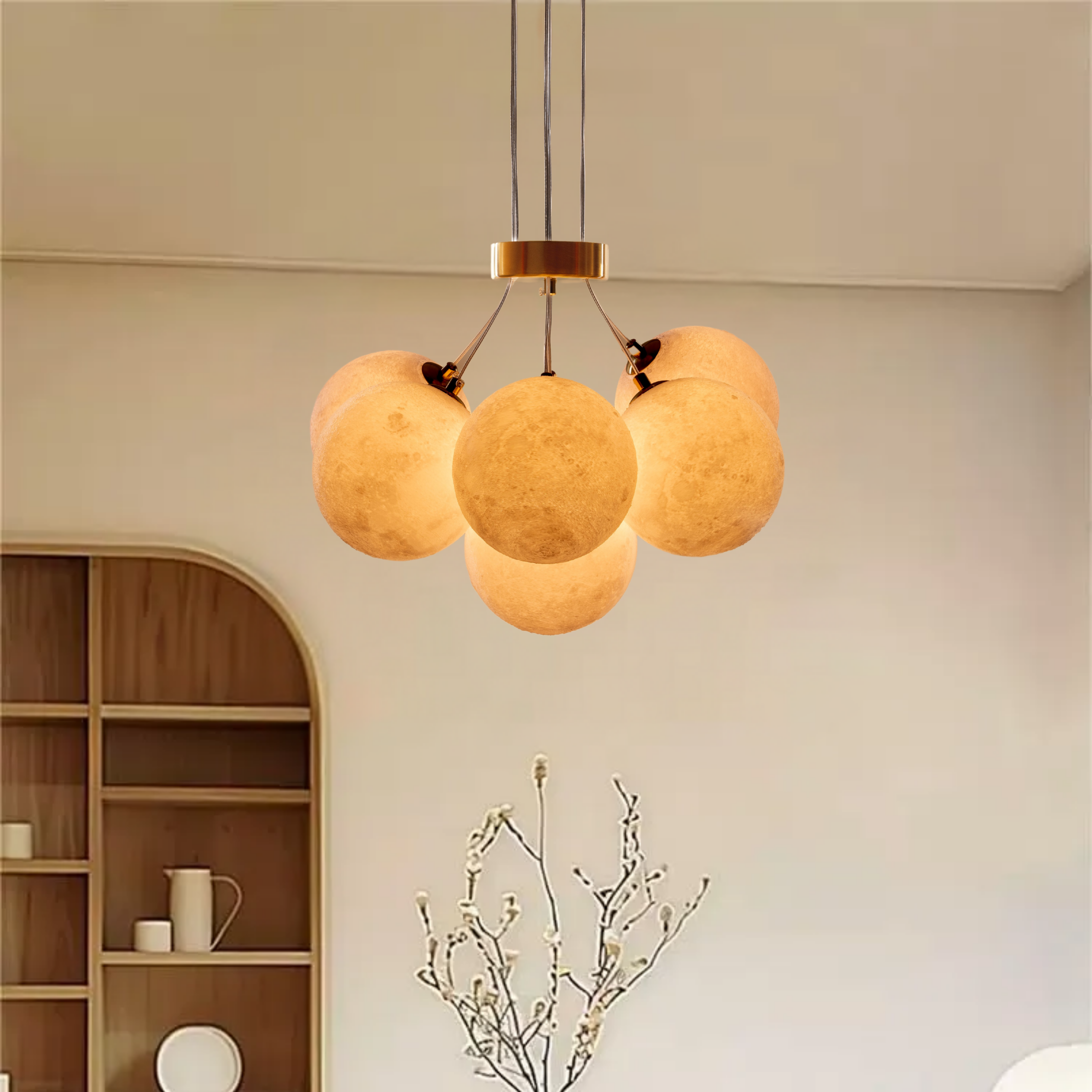 Ethereal Moon Hanging Light - Teenbatti