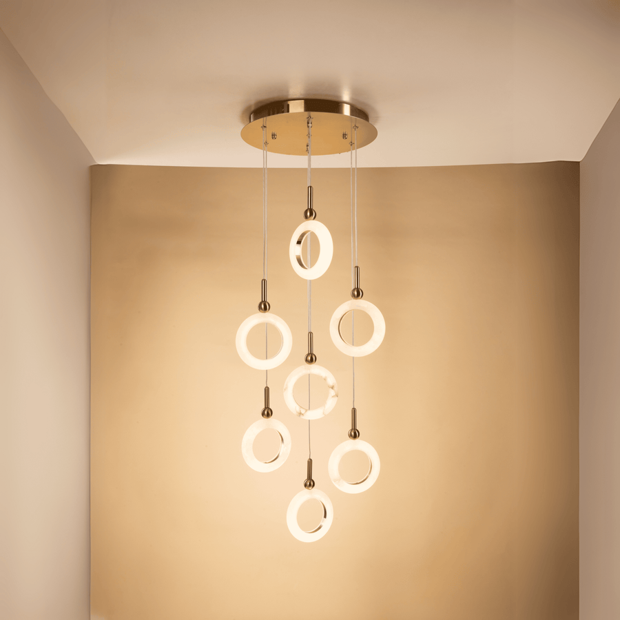 Rings of Alabaster Hanging Light - Teenbatti