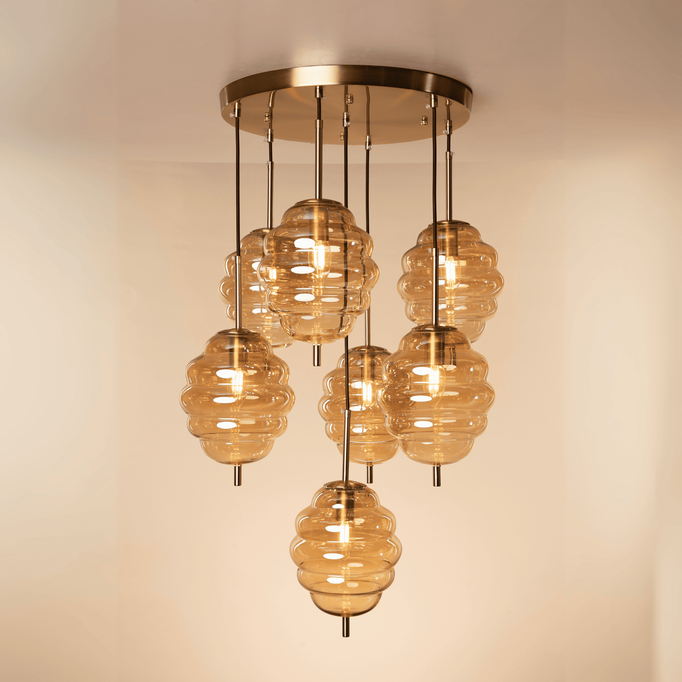 Honeycomb Halo Hanging Light - Teenbatti