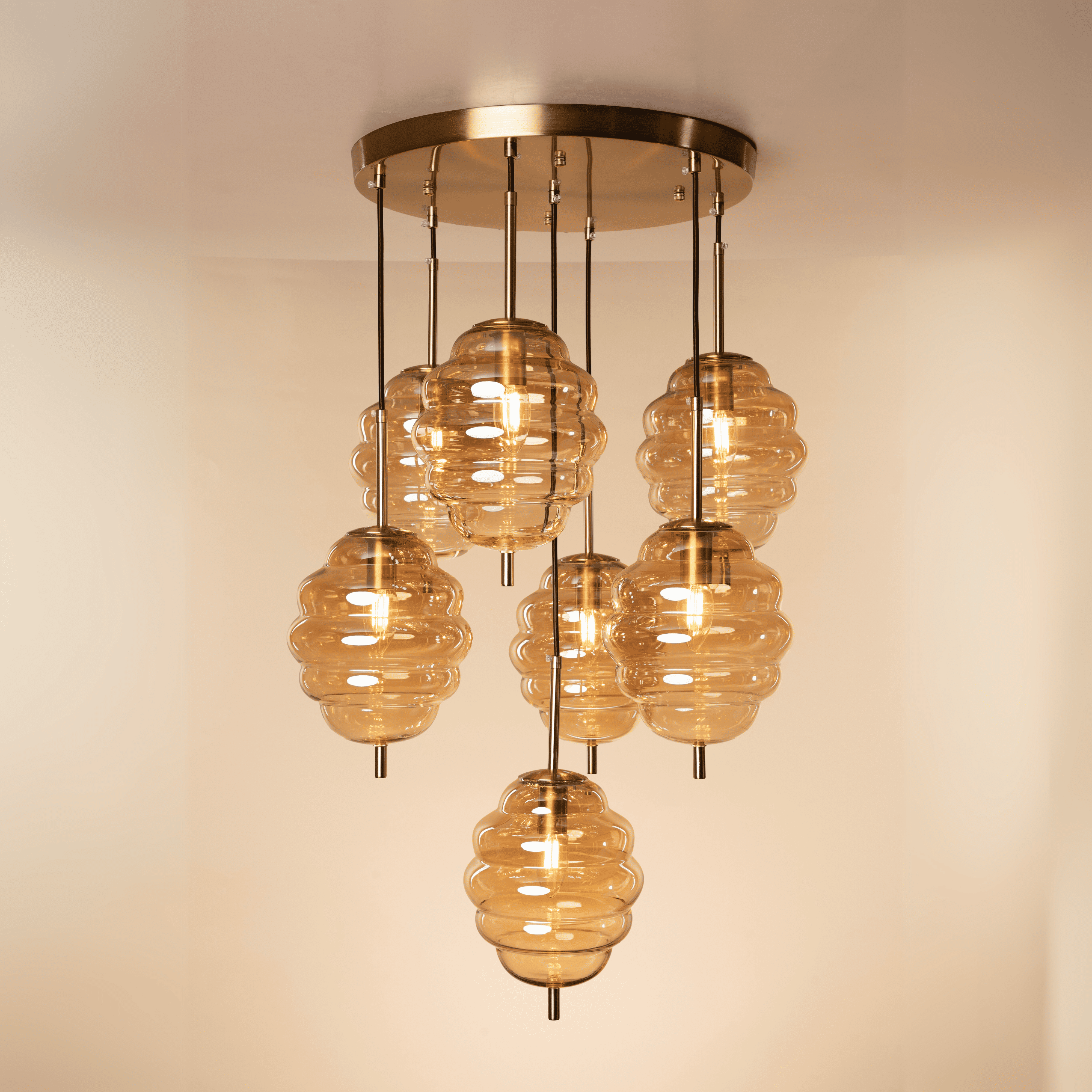Honeycomb Halo Hanging Light - Teenbatti