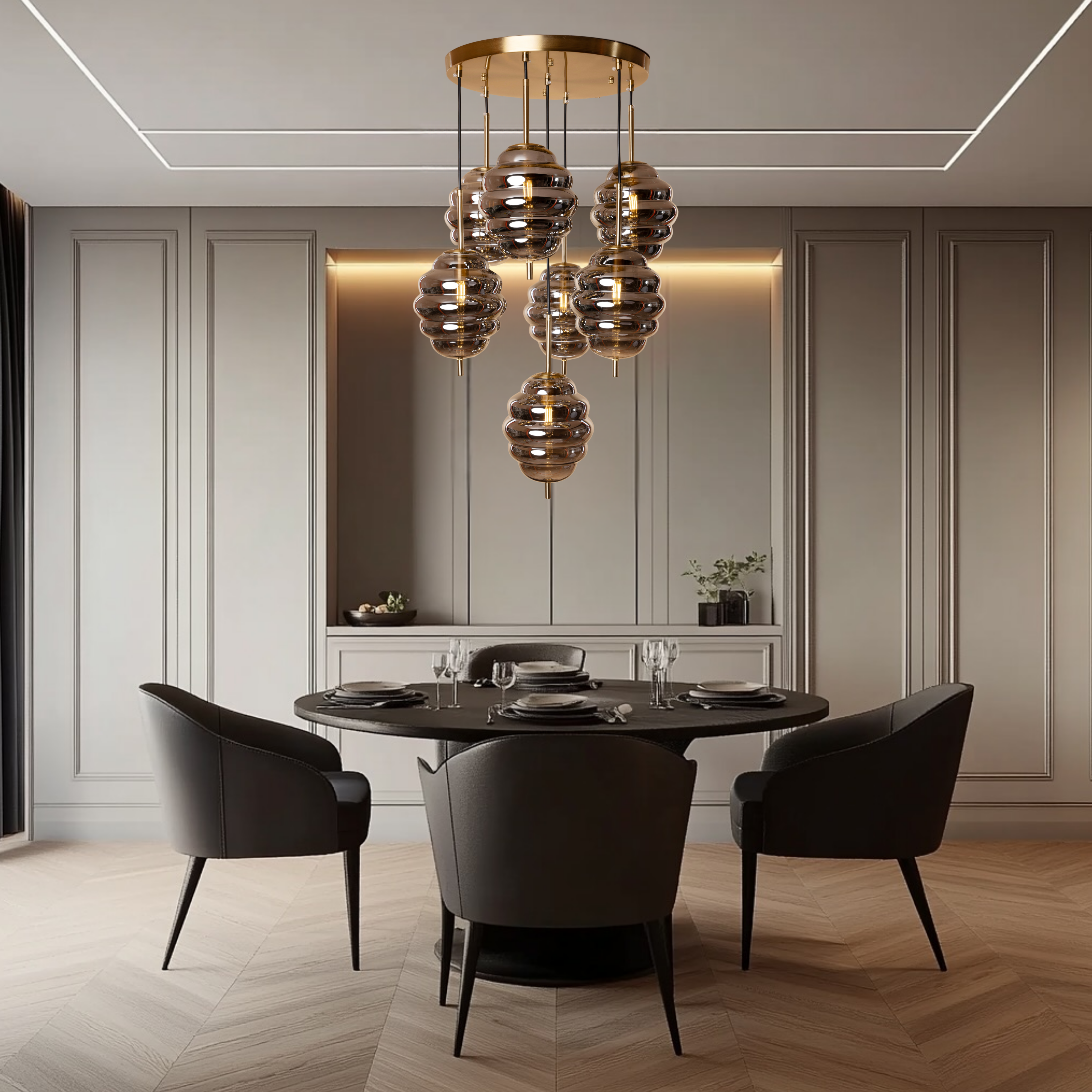 Honeycomb Halo Hanging Light - Teenbatti