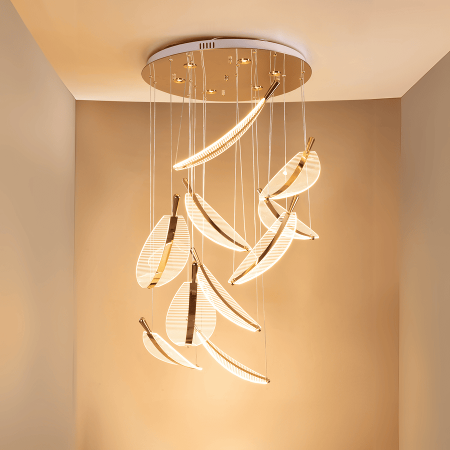 Golden Leaf Hanging Light - Teenbatti