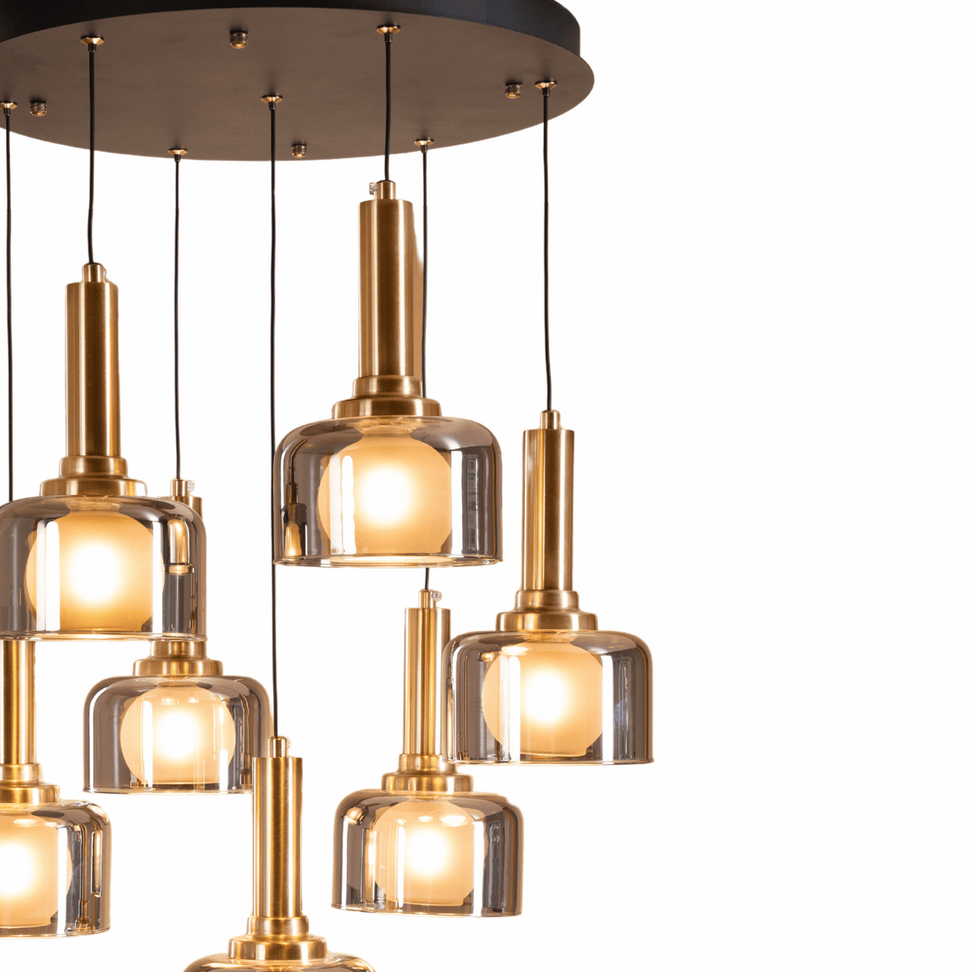 Globes of Gold Hanging Light - Teenbatti
