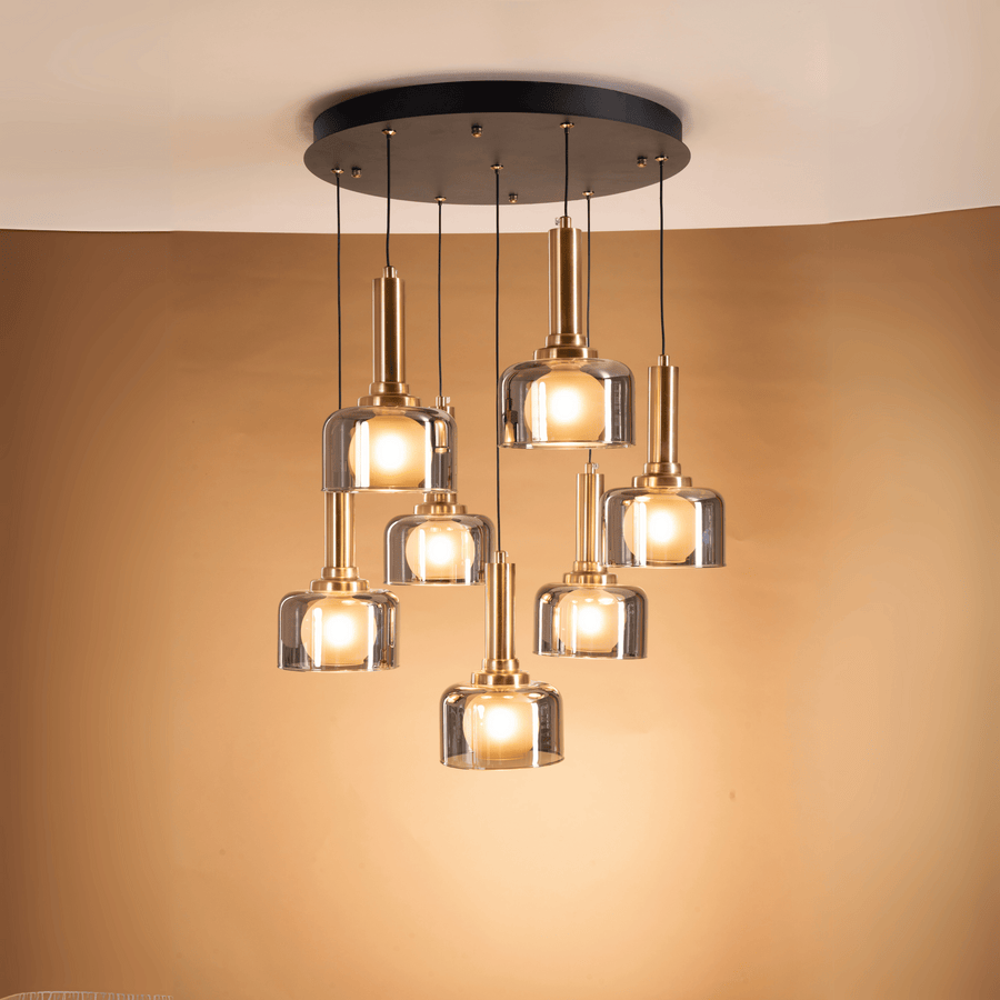 Globes of Gold Hanging Light - Teenbatti