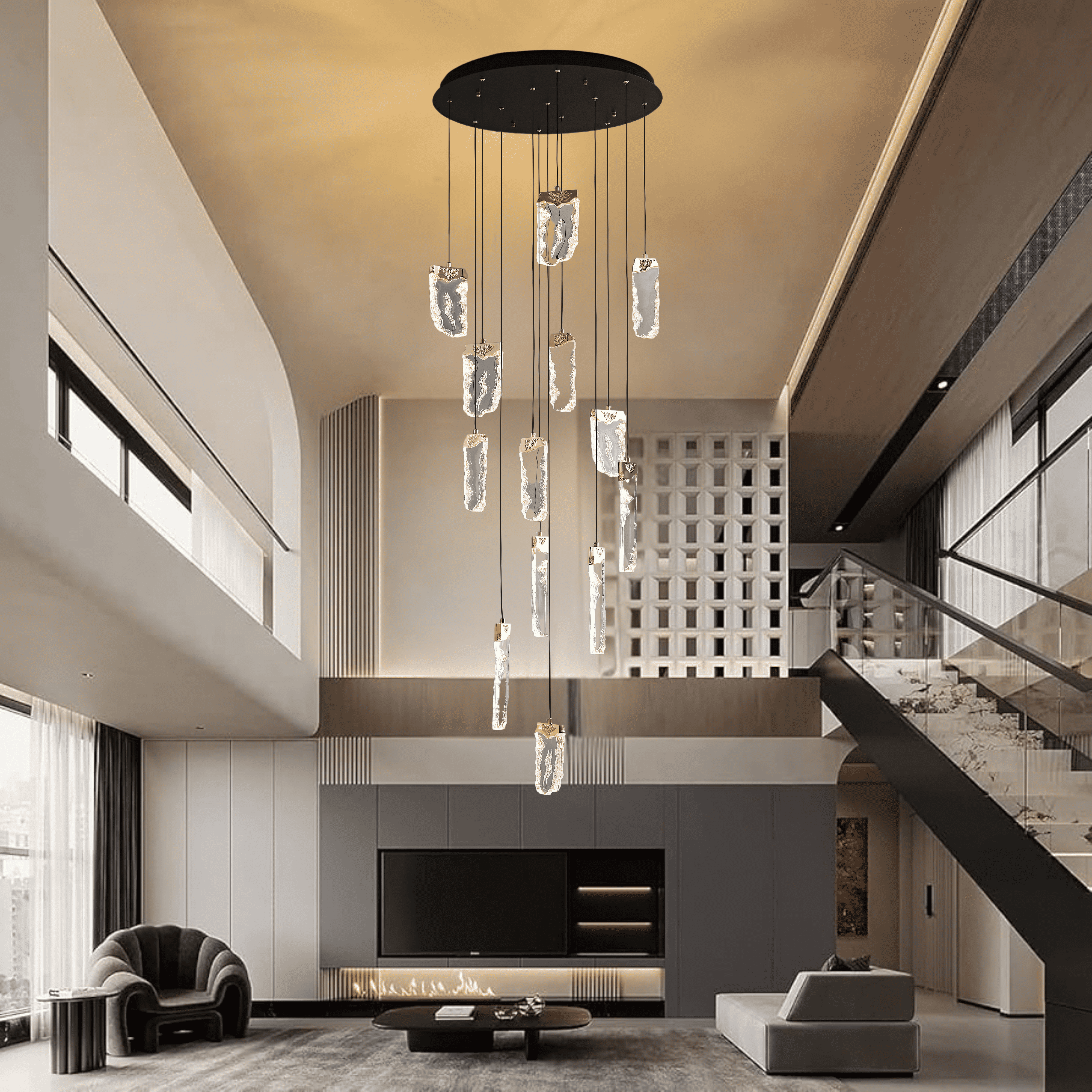 Broken Stone Hanging Light - Teenbatti