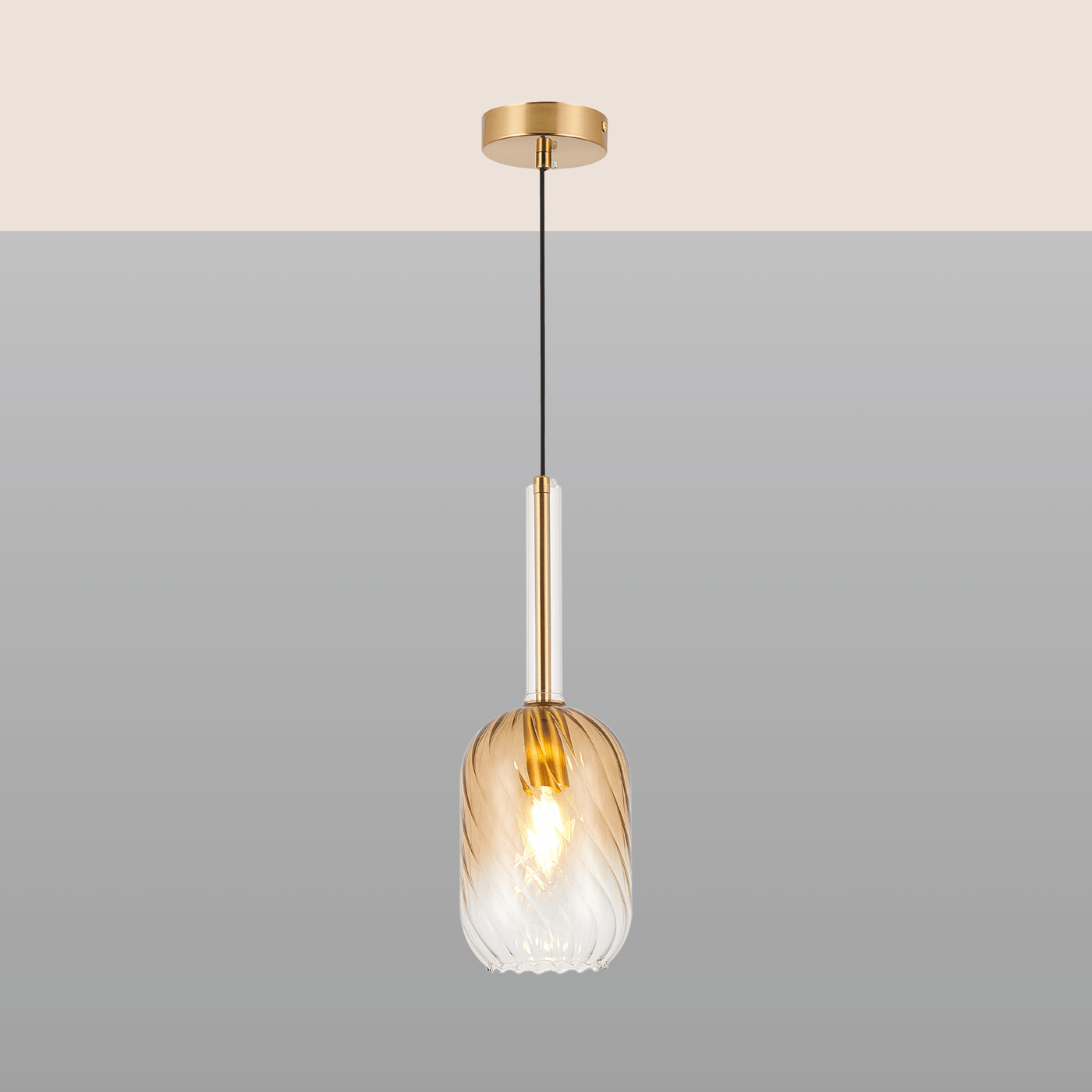 Spiral Glass Hanging Light