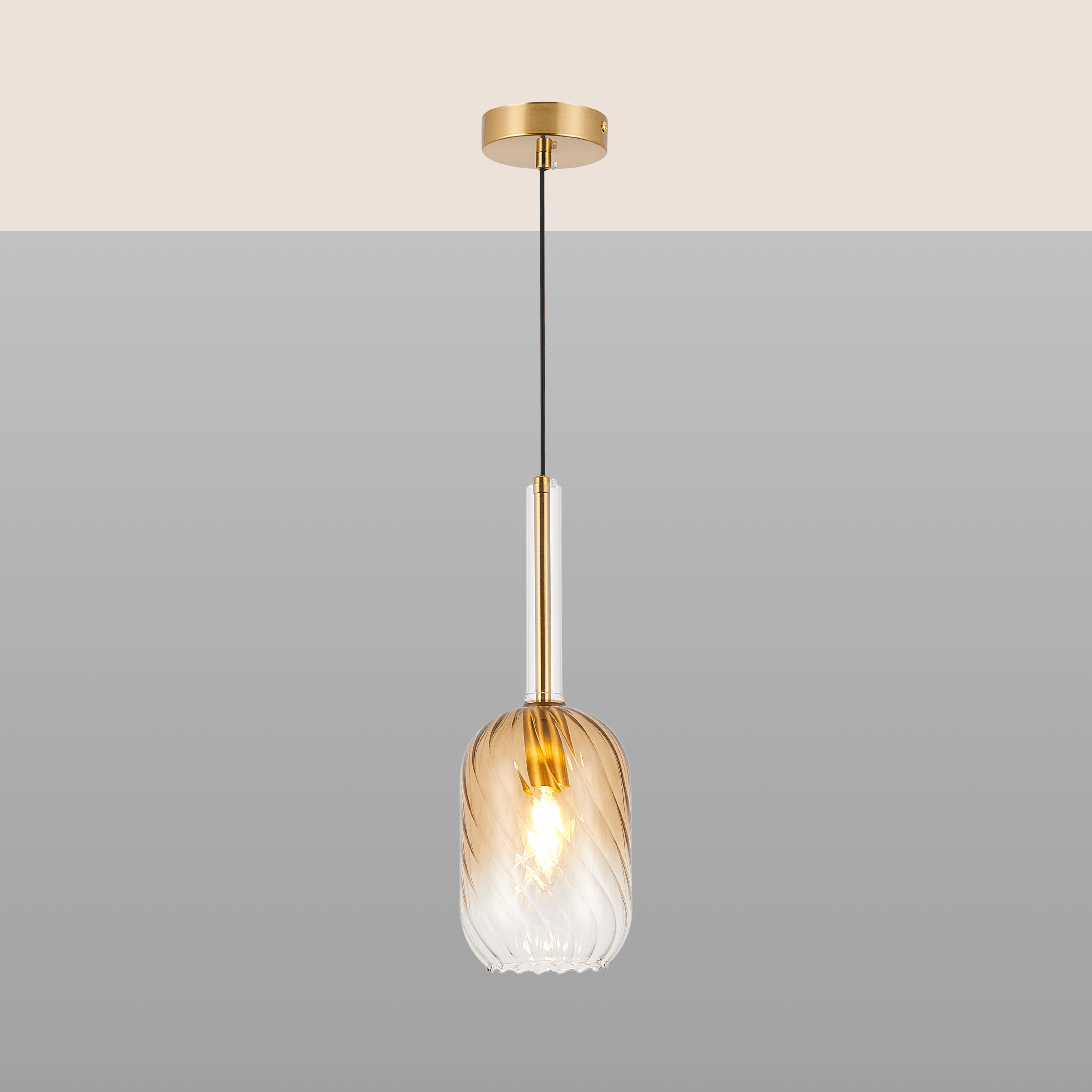 Spiral Glass Hanging Light