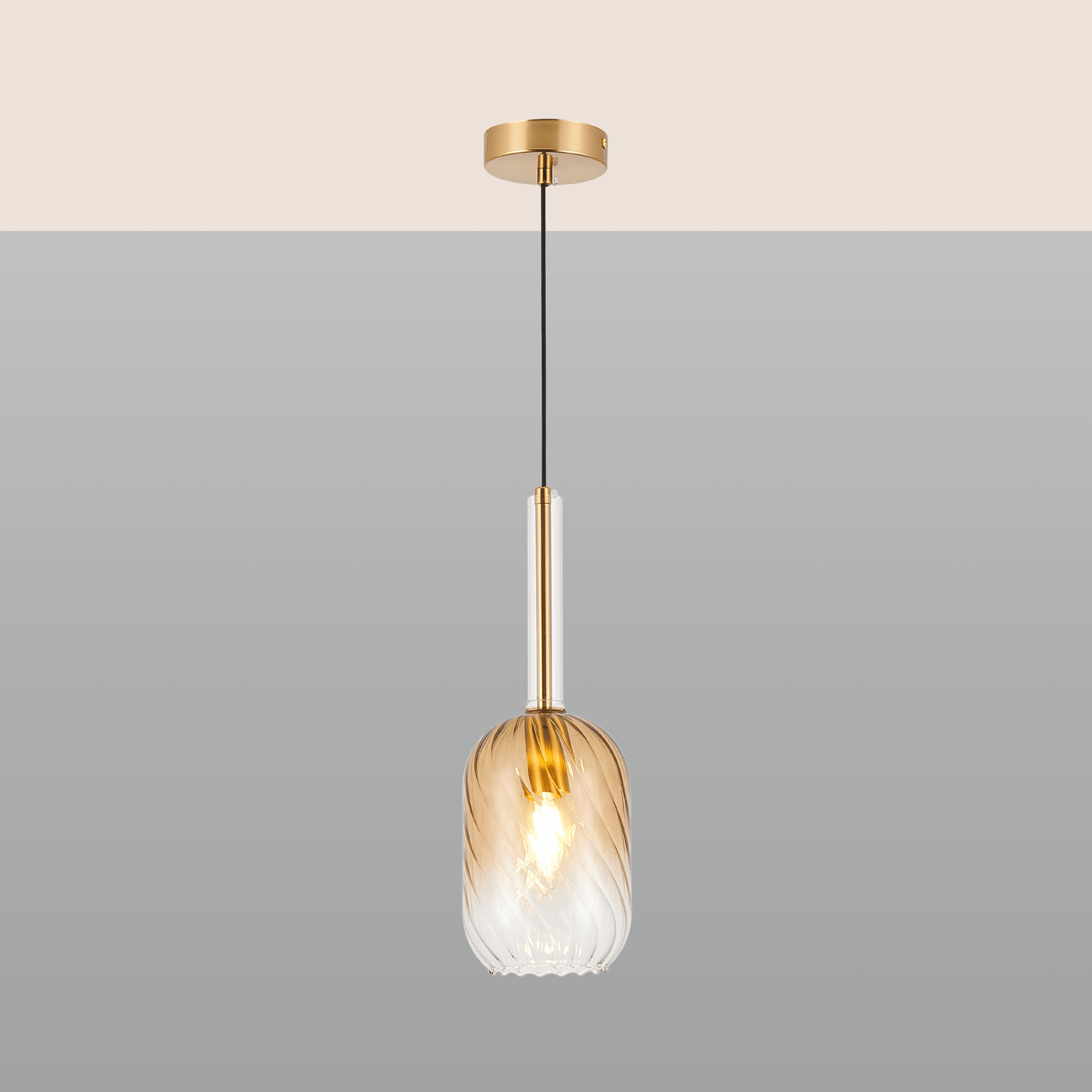 Spiral Glass Hanging Light