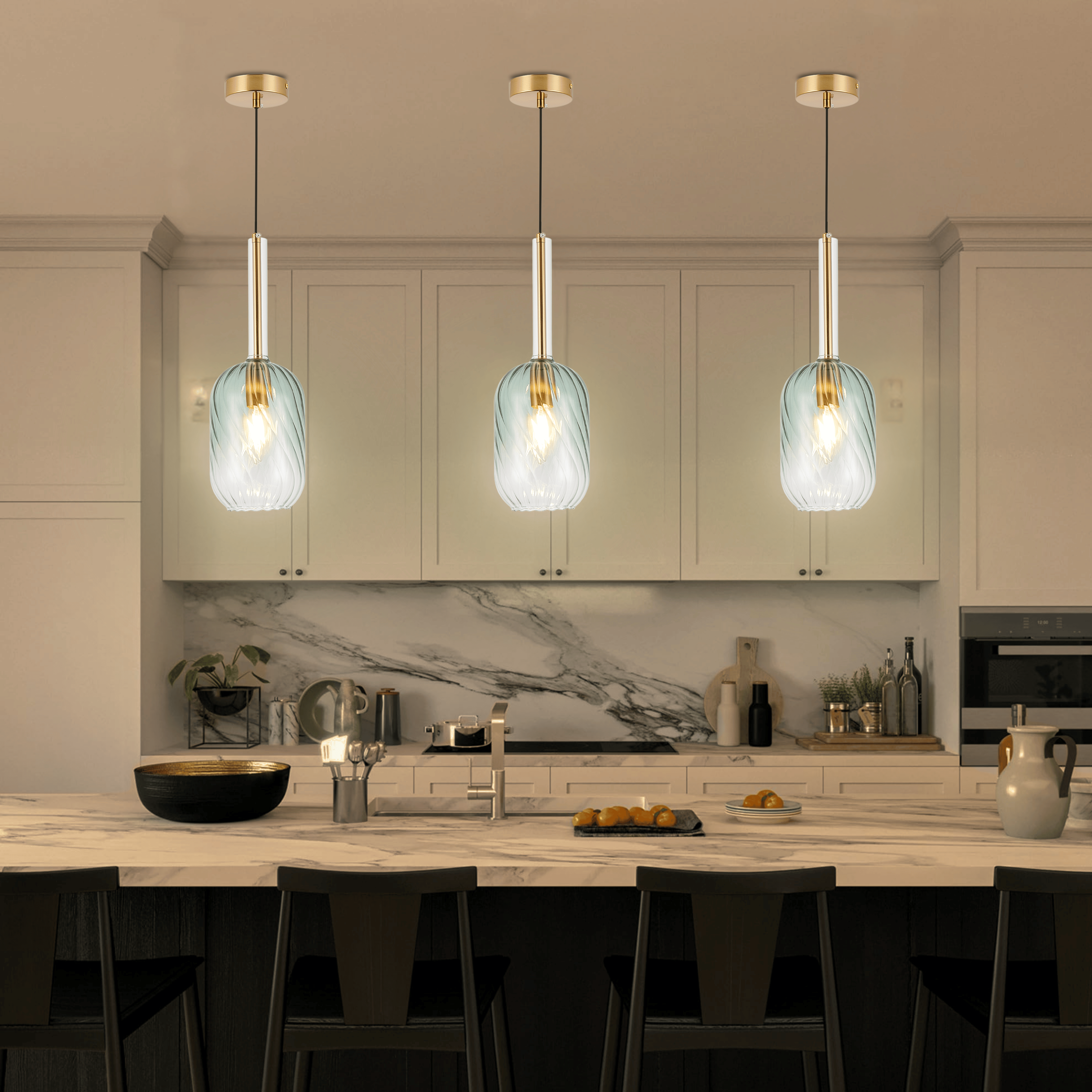 Spiral Glass Hanging Light