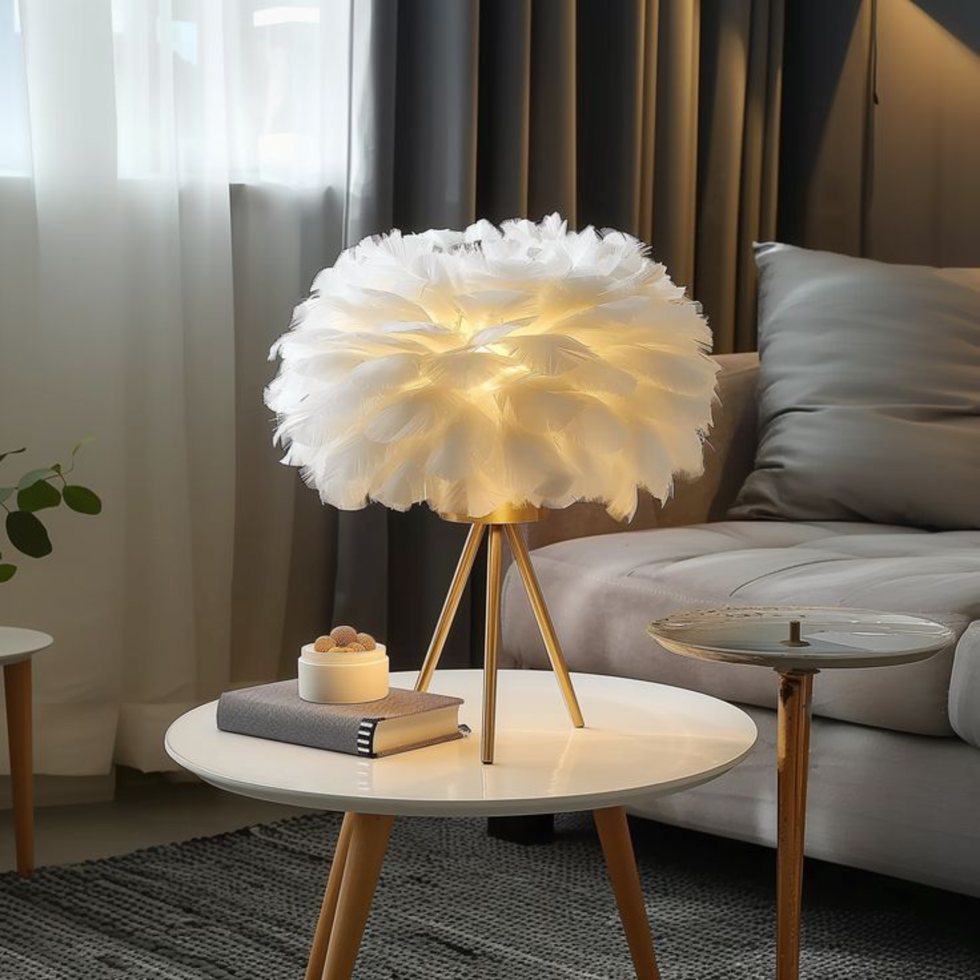 Featherlight Tripod Table Lamp - Teenbatti