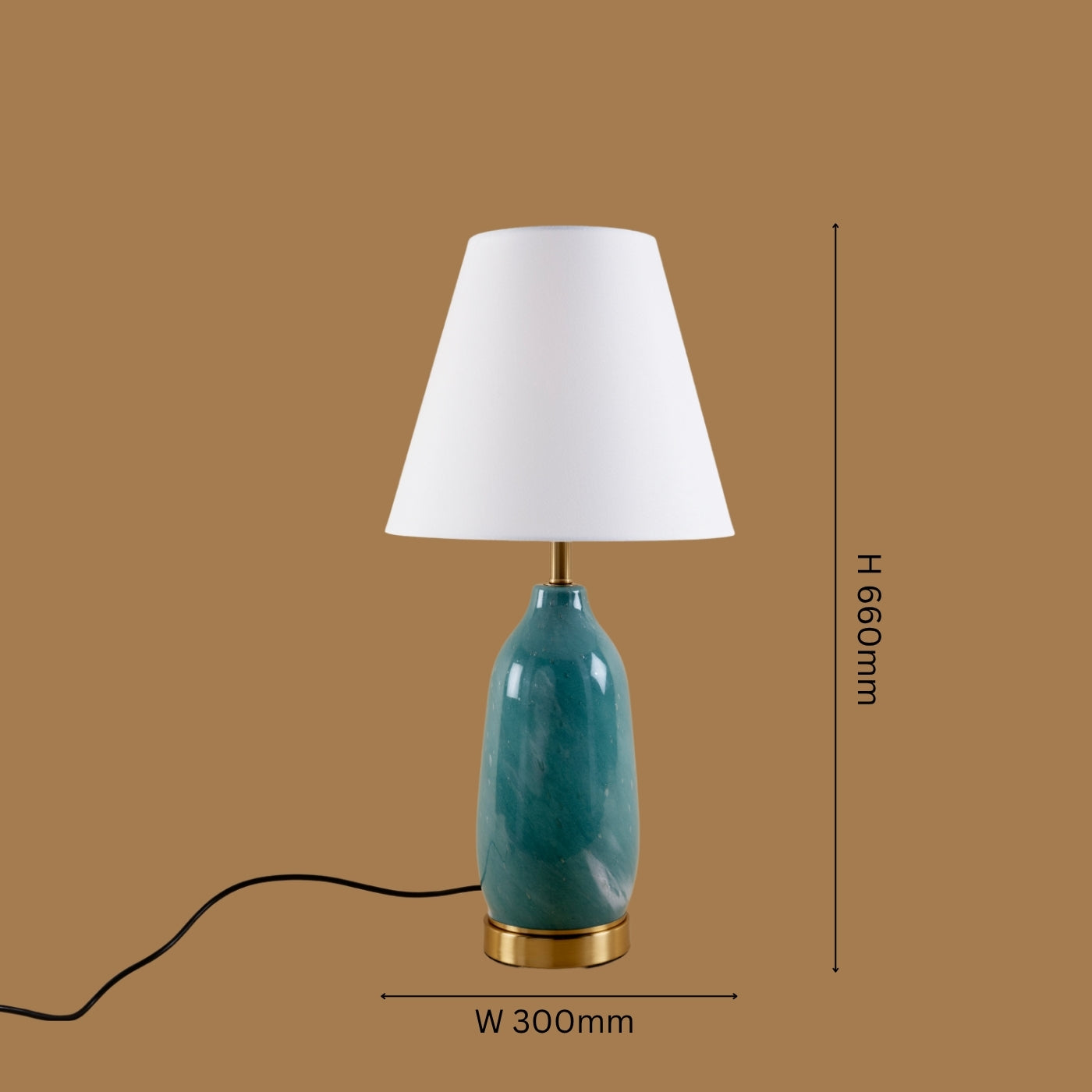 Elegant Teal Ceramic Table Lamp