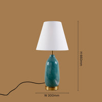 Elegant Teal Ceramic Table Lamp