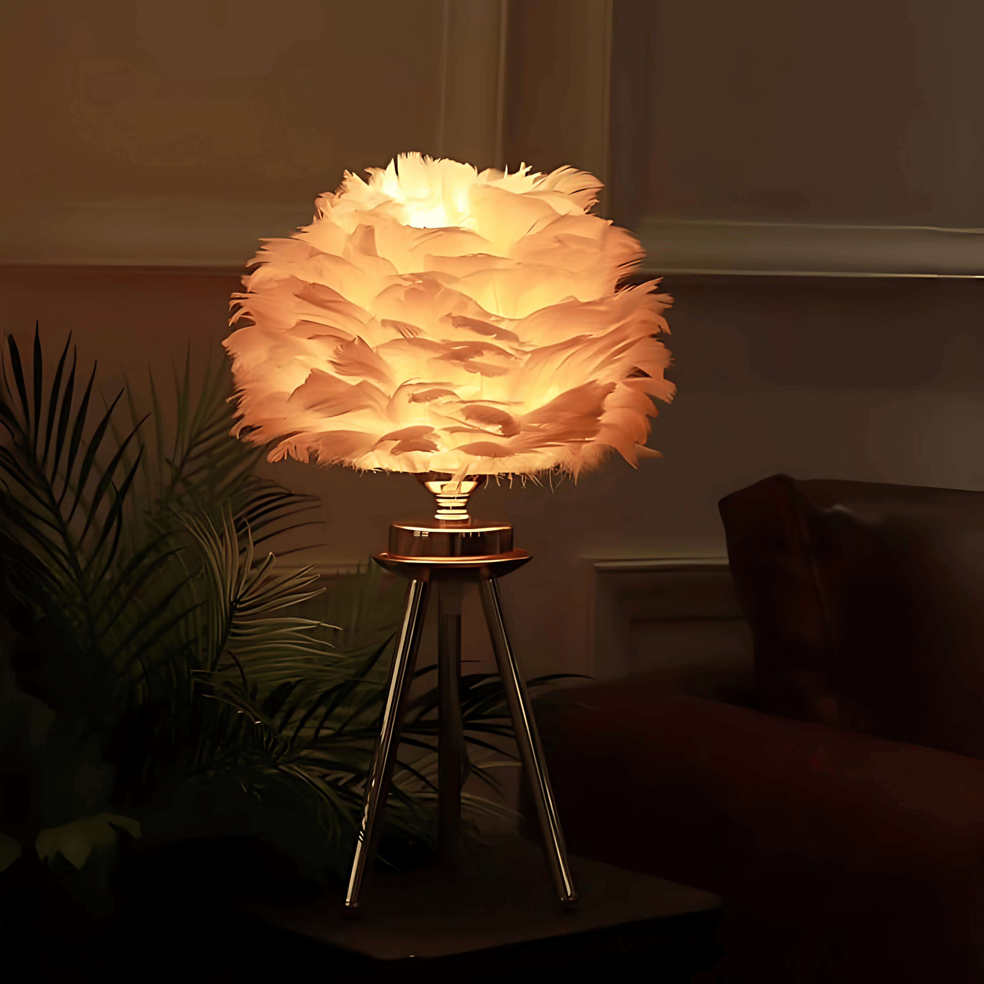 Featherlight Tripod Table Lamp French Gold