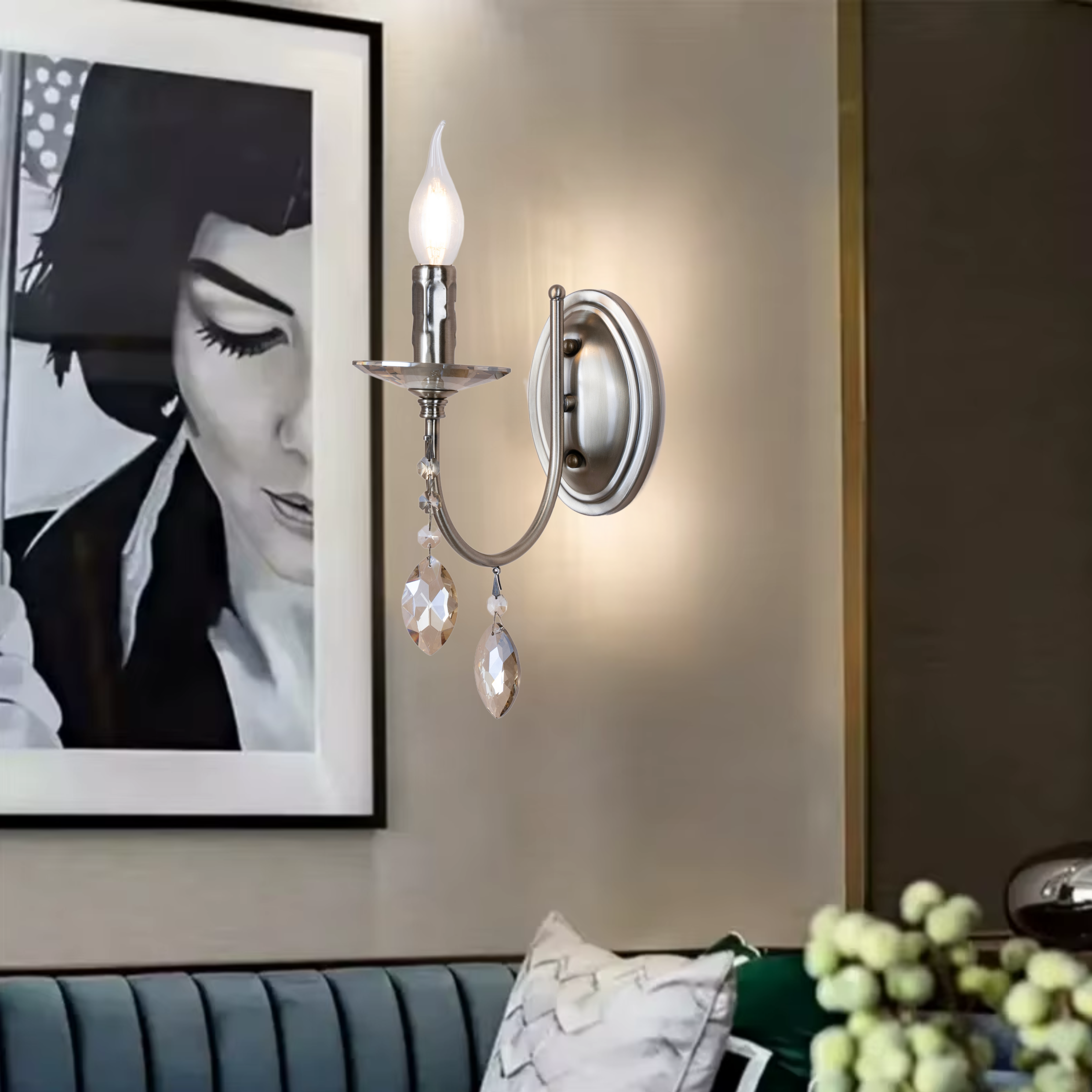 Crown Crystal Wall Light - Teenbatti