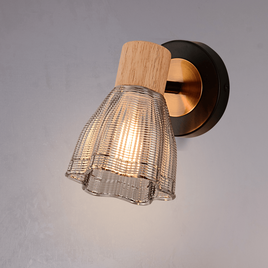 Flora Bloom Single Wall Light Smoke Grey