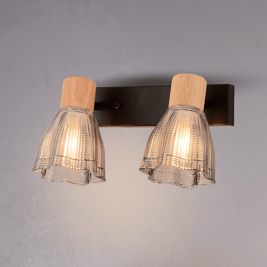 Flora Bloom Double Wall Light Smoke Grey