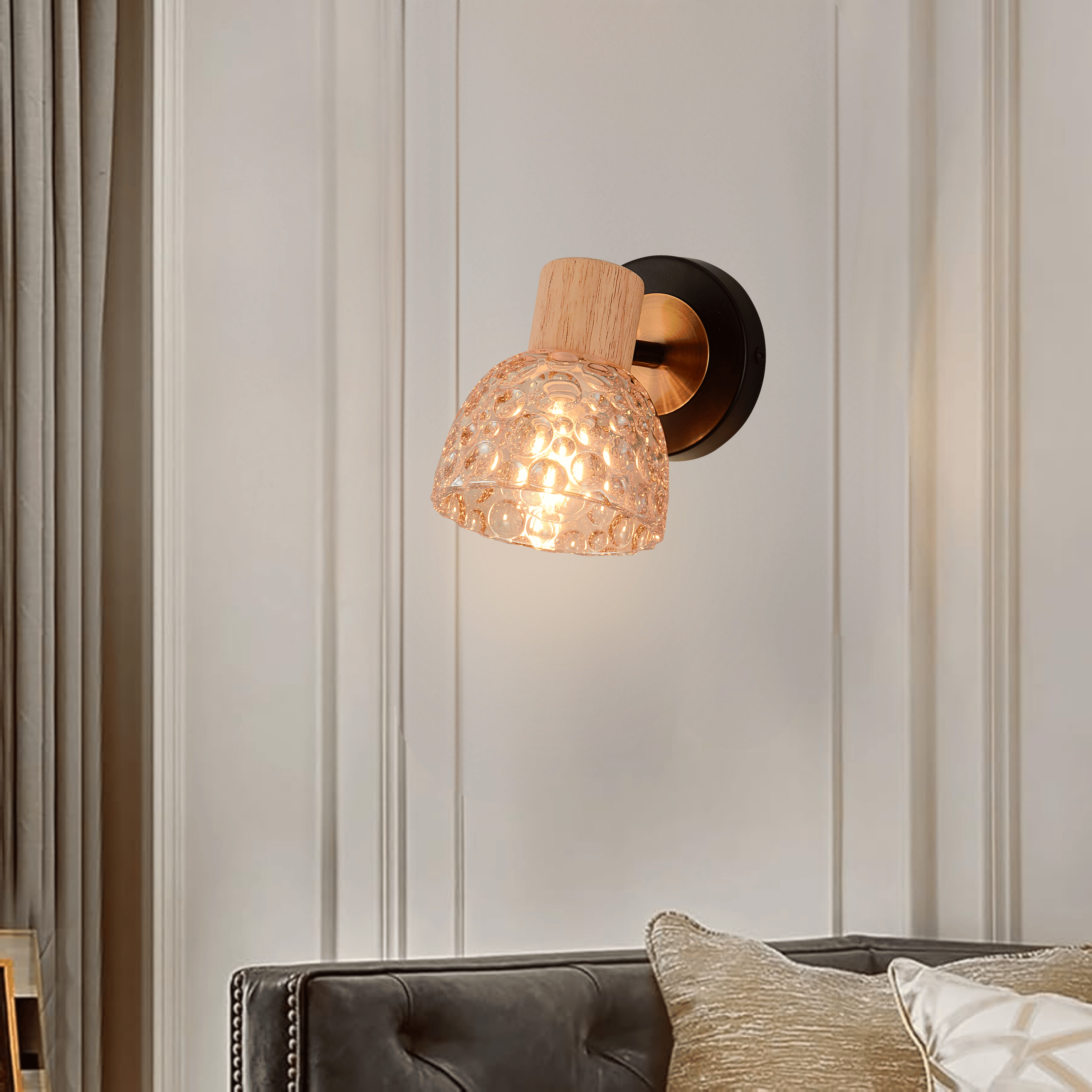 Bubble Bloom Single Wall Light Amber