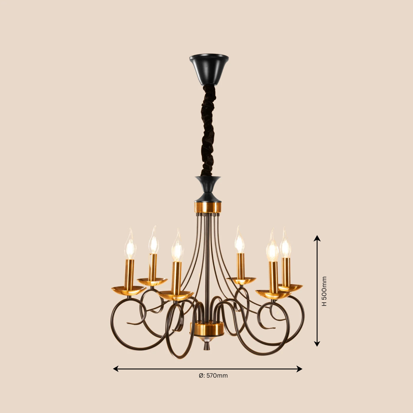 Whimsical Black Chandelier - Teenbatti